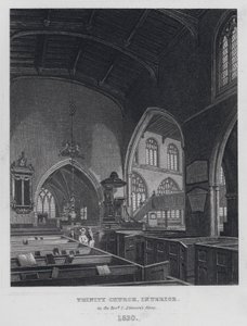 Trinity Church, interieur, in de tijd van dominee C. Simeon door English School