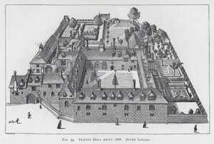 Trinity Hall circa 1688, naar Loggan door English School
