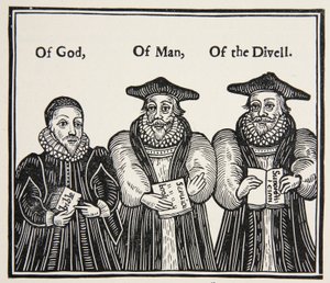 Triple Episcopacie, satire door de Puriteinse Partij van Laud en de Hofbisschoppen, uit een traktaat van 1641