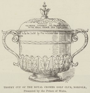 Trofee beker van de Royal Cromer Golf Club, Norfolk, gepresenteerd door de Prins van Wales door English School