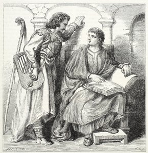 Troubadour en Barbe, illustratie uit The History of Protestantism door James Aitken Wylie (1808-1890), gepubliceerd 1878 door English School