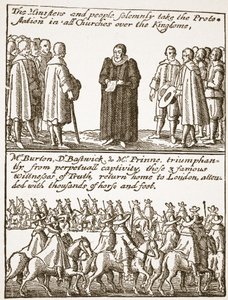 Ware informatie over het begin en de oorzaak van al onze problemen: hoe uitgebroed en hoe voorkomen, uit een puriteins pamflet, 1648, illustratie uit De Kerk van Engeland: Een Geschiedenis voor het Volk door H.D.M. Spence-Jones door English School