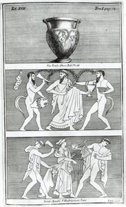 Twee Scènes van een Etruskische Vaas (gravure)