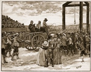 Tyburn in de tijd van Charles I, illustratie uit Cassells Geïllustreerde Geschiedenis van Engeland door English School
