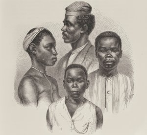 Typen van de Loango Kust, uit De Geschiedenis van de Mensheid, Vol.III, door Prof. Friedrich Ratzel, 1898 door English School