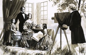 Ongeïdentificeerde familie wordt gefotografeerd