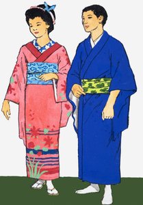 Ongeïdentificeerd beeld van Japanse man en vrouw door English School