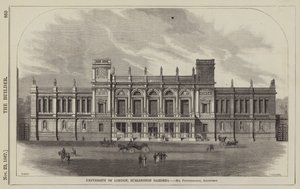 Universiteit van Londen, Burlington Gardens, Mr Pennethorne, Architect (gravure) door English School