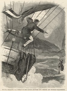 In een luchtballon; Een gevecht in de wolken tussen twee Franse en Pruisische ballonvaarders