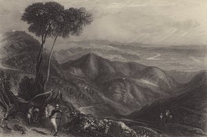 Vallei van de Doon, Himalaya-gebergte (gravure) door English School
