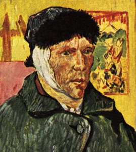 Van Gogh met een verband om zijn hoofd (hertekend) door English School
