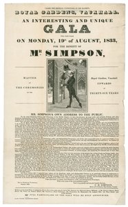 Vauxhall Gardens, Benefiet voor Mr. Simpson, 19 augustus 1833 door English School