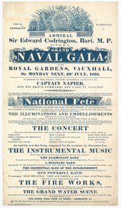 Vauxhall Gardens, Grote Marine Gala, Admiraal Sir Edward Codrington door English School
