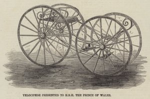 Velocipede aangeboden aan HRH de Prins van Wales door English School