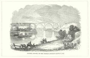 Victoria Bridge, op de Durham Junction Railway Line (gravure) door English School