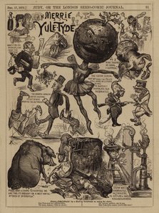 Victoriaanse Kerstmis (gravure) door English School