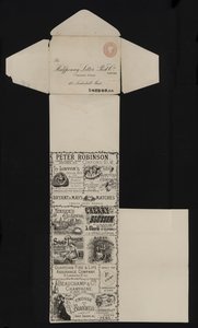 Victoriaanse poststationery van de Halfpenny Letter Post Company, Leadenhall Street, Londen door English School