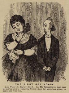 Victoriaanse weduwe flirt met een auteur