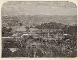 Uitzicht vanaf de zuidelijke galerij van het Crystal Palace in Sydenham door English School