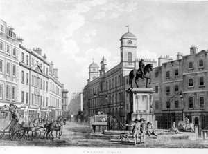 Zicht in Charing Cross richting Northumberland House, 1795
