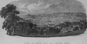 Uitzicht op Bath, genomen nabij Prior Park door English School