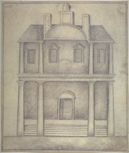 Uitzicht op het Blackfriars Theatre, ca. 1650 door English School