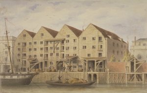 Uitzicht op Chamberlains Wharf, Tooley Street, 1846