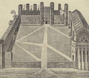 Gezicht op Eton, ca. 1622 (gravure) door English School