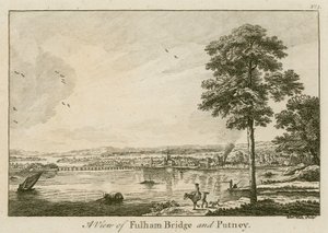 Uitzicht op Fulham Bridge bij Putney