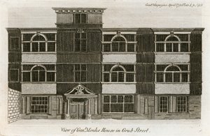 Aanzicht van het huis van Generaal Monk in Grub Street door English School