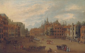 Zicht op Old Palace Yard, Westminster, met het Oostelijke Eind van Westminster Abbey en de Kapel van Koning Hendrik VII aan de Linkerkant, c.1700