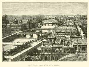 Uitzicht op Parijs, met de zeven bruggen door English School