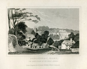 Uitzicht op Penshurst, Kent, ca. 1840 door English School