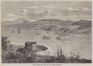 Uitzicht op Point Levi, vanaf de wallen van Quebec door English School