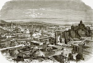 Uitzicht op Tiflis door English School