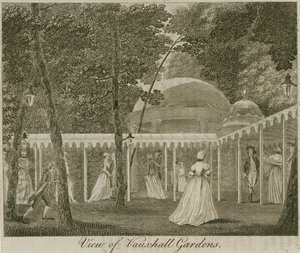 Uitzicht op Vauxhall-tuinen, Londen