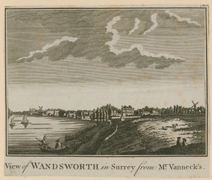 Uitzicht op Wandsworth in Surrey vanaf Mr Vannecks