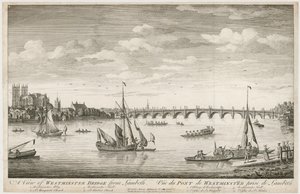 Uitzicht op Westminster Bridge, vanaf Lambeth door English School
