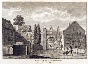 Uitzicht op Wincheap Gate, 1784 door English School