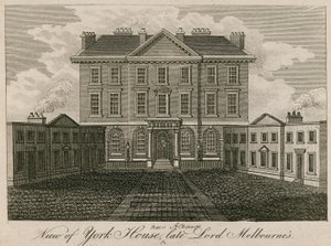 Uitzicht op York House (later de Albany), huis van wijlen Lord Melbourne