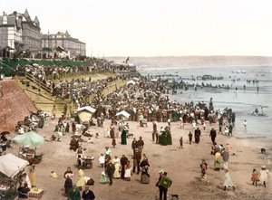 Uitzicht op een Engels strand