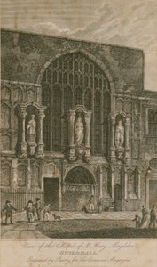 Uitzicht op de Kapel van St Mary Magdelen, Guildhall, Londen door English School