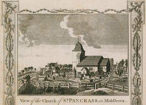 Uitzicht op de Kerk van St Pancras in Middlesex, Londen
