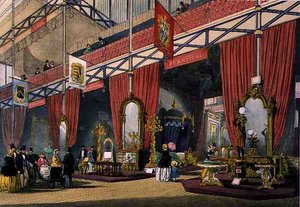 Uitzicht op de meubelsectie van de Grote Tentoonstelling van 1851, uit Dickinson