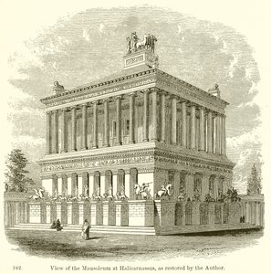 Uitzicht op het Mausoleum van Halicarnassus, zoals gerestaureerd door de auteur door English School