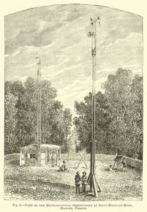 Uitzicht op het Meteorologisch Observatorium in Saint-Marie-du-Mont, Manche, Frankrijk door English School