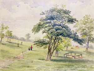 Uitzicht op het noordelijke deel van Hyde Park, 1820 door English School