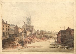 Uitzicht op de rivier Irwell, Manchester door English School