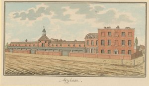 Uitzicht op het asiel in St Georges Fields