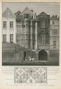 Vooraanzicht van het huis van Sir Paul Pindar door English School